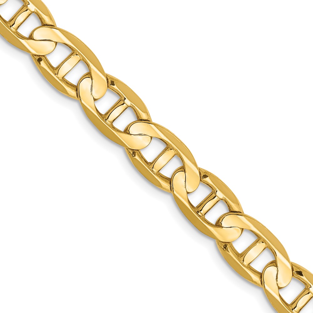 14K 22 inch 7mm Concave Anchor with Lobster Clasp Chain (CCA180-22)