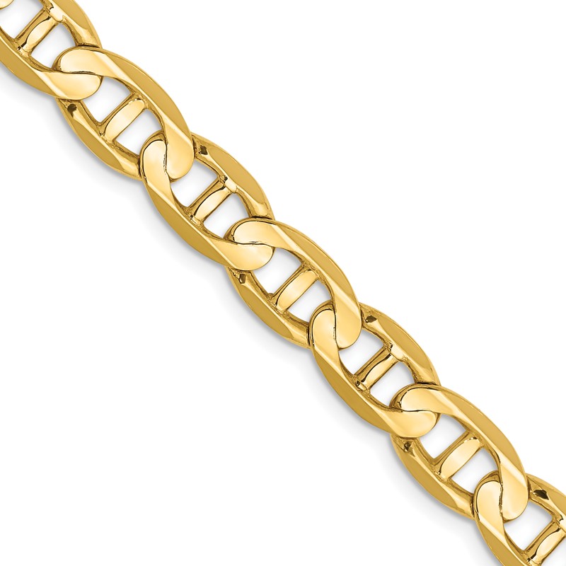 14K 20 inch 7mm Concave Anchor with Lobster Clasp Chain
