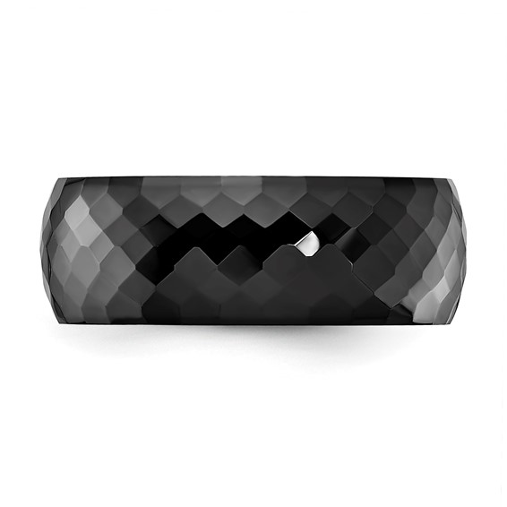 Ceramic Black 7MM Faceted Band