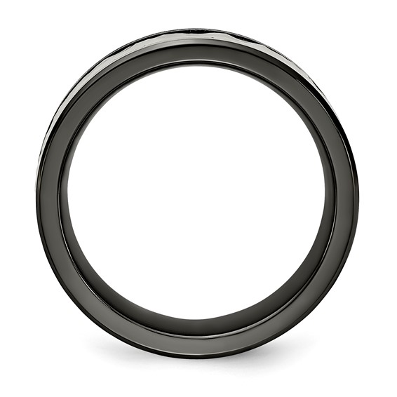 Ceramic And Steel 8MM Hammer Finish Band