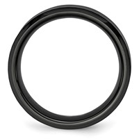 Chisel Ceramic Black Faceted Beveled Edge 8mm Polished Band view 4