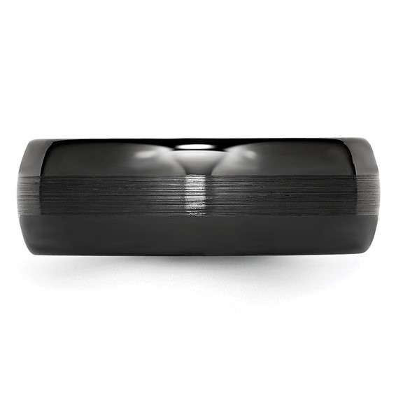 Chisel Ceramic Black 8mm Brushed and Polished Band