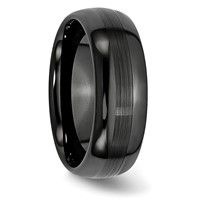 Chisel Ceramic Black 8mm Brushed and Polished Band view 4