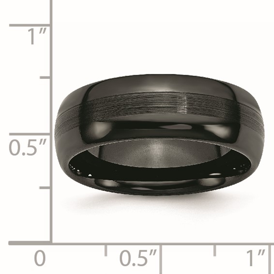 Chisel Ceramic Black 8mm Brushed and Polished Band