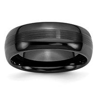Chisel Ceramic Black 8mm Brushed and Polished Band view 1