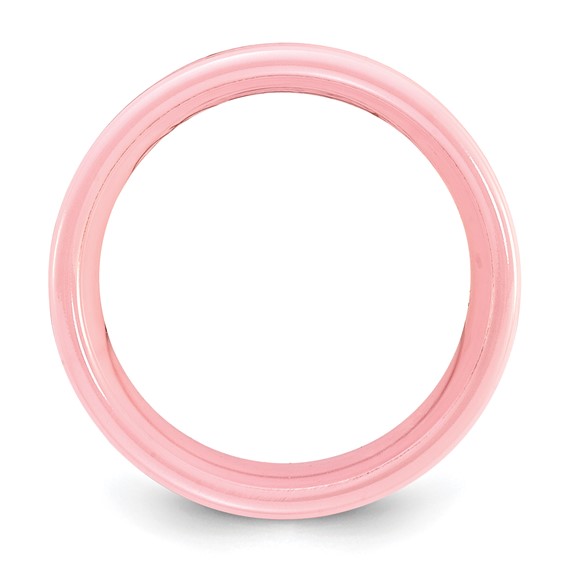 Ceramic Pink Grooved 8mm Polished Band