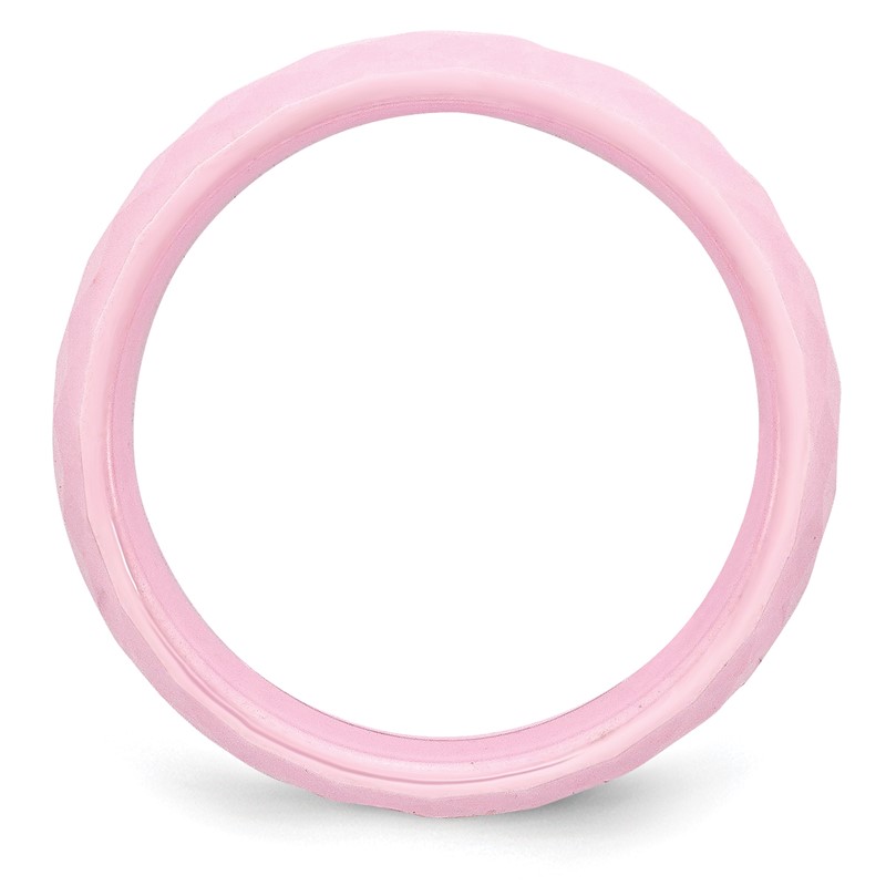 Chisel Ceramic Pink Faceted 6mm Polished Band