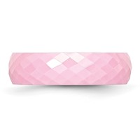Chisel Ceramic Pink Faceted 6mm Polished Band view 3