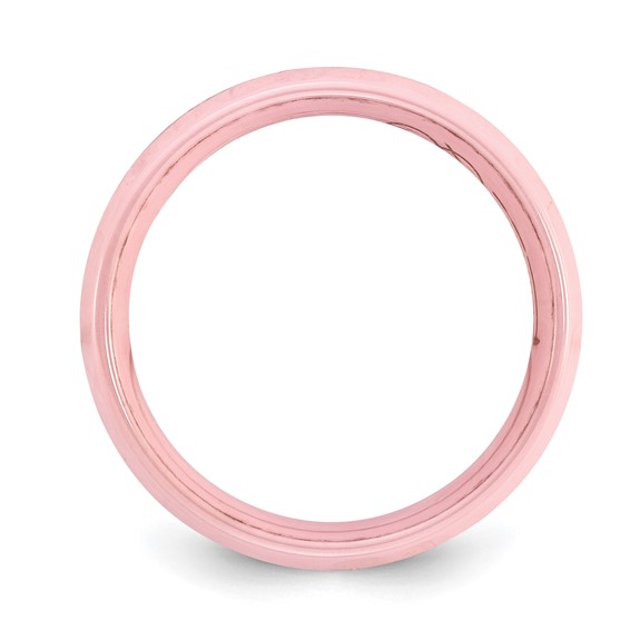 Ceramic Pink Faceted 6mm Polished Band