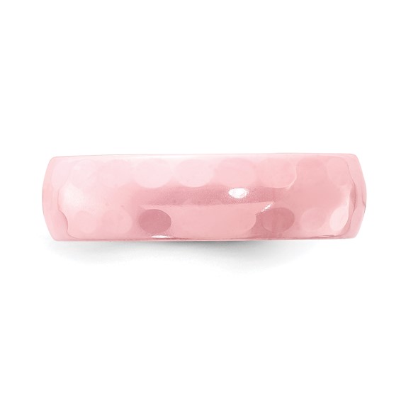 Ceramic Pink Faceted 6mm Polished Band