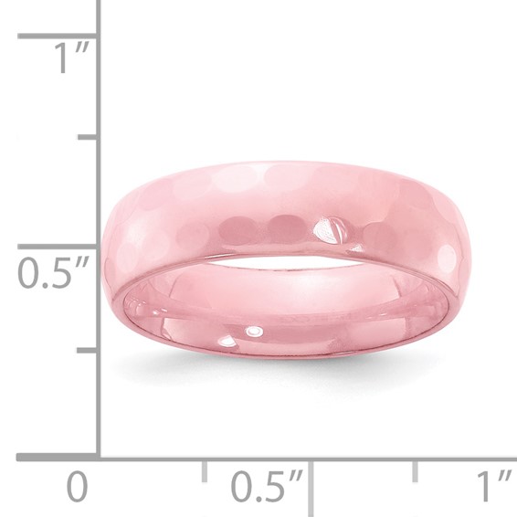 Ceramic Pink Faceted 6mm Polished Band