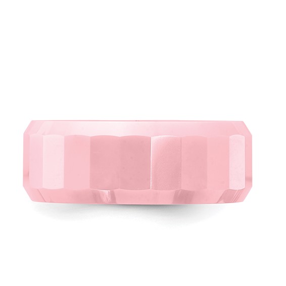 Ceramic Pink Faceted 8mm Polished Band