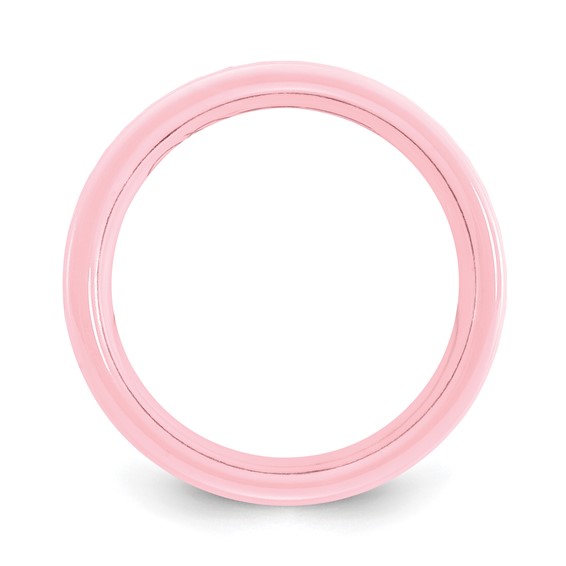 Ceramic Pink Faceted 6mm Polished Band