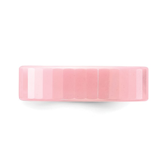 Ceramic Pink Faceted 6mm Polished Band