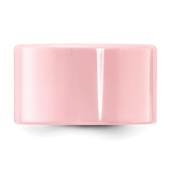 Ceramic Pink Flat 12mm Polished Band
