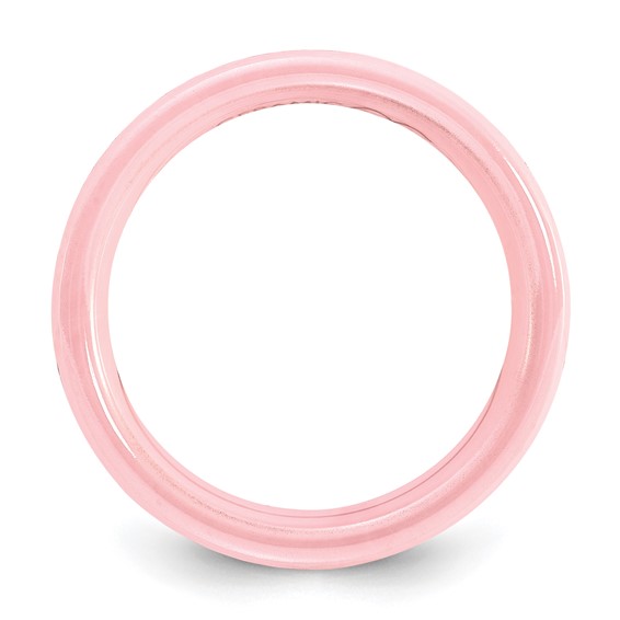 Ceramic Pink Faceted 5.5mm Polished Band