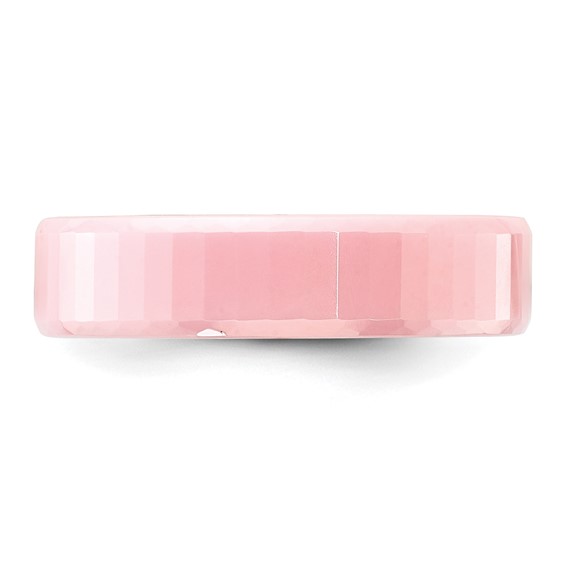 Ceramic Pink Faceted 5.5mm Polished Band