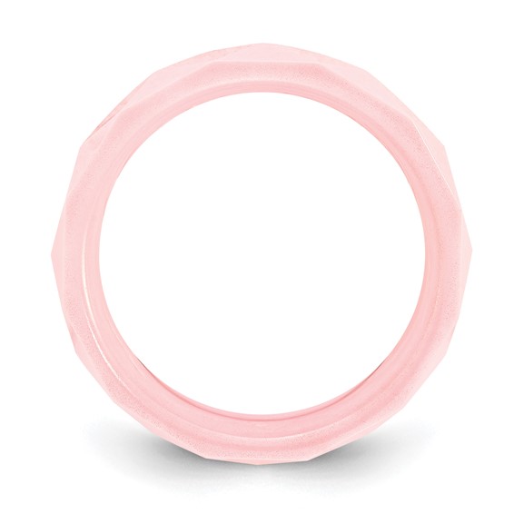 Ceramic Pink Faceted 5.5mm Polished Band