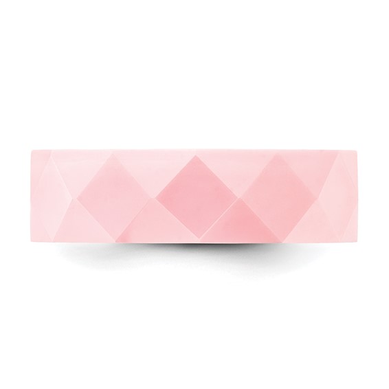 Ceramic Pink Faceted 5.5mm Polished Band