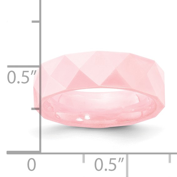 Ceramic Pink Faceted 5.5mm Polished Band