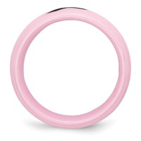 Chisel Ceramic Pink Black Laser Accented Ribbon 8mm Polished Band view 2