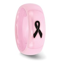 Chisel Ceramic Pink Black Laser Accented Ribbon 8mm Polished Band view 5