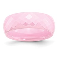 Chisel Ceramic Pink Faceted 7.5mm Polished Band view 1