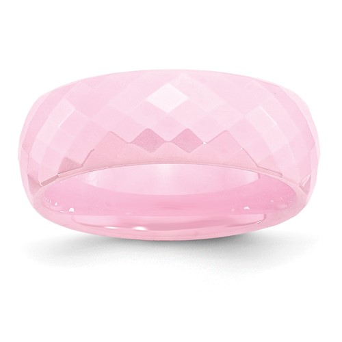 Chisel Ceramic Pink Faceted 7.5mm Polished Band