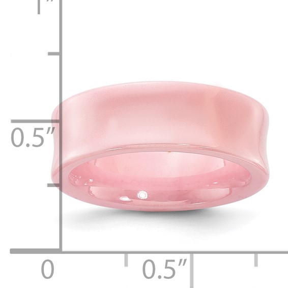 Ceramic Pink Concave 7mm Polished Band