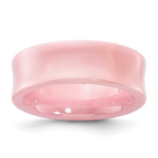 Ceramic Pink Concave 7mm Polished Band