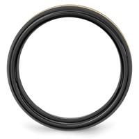 Chisel Ceramic Black with 14K Gold Polished Inlay 8mm Band view 2