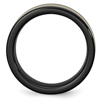 Chisel Ceramic Flat Black Band with 14K Gold Inlay 8mm Polished view 2
