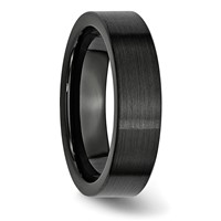 Chisel Black Ceramic Flat 6mm Brushed Band view 4
