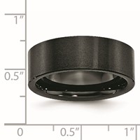 Chisel Black Ceramic Flat 8mm Brushed Band view 4