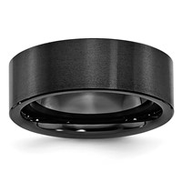 Chisel Black Ceramic Flat 8mm Brushed Band view 1