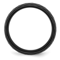 Chisel Ceramic Black Faceted 7.5mm Polished Band view 2