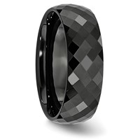 Chisel Ceramic Black Faceted 7.5mm Polished Band view 4