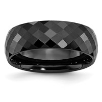 Chisel Ceramic Black Faceted 7.5mm Polished Band view 1