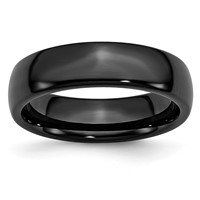 Chisel Black Ceramic 6mm Polished Band view 1