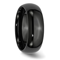 Chisel Black Ceramic 8mm Polished Band view 4