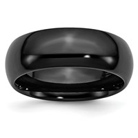 Chisel Black Ceramic 8mm Polished Band view 1