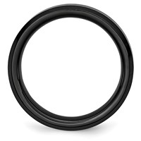 Chisel Black Ceramic Beveled Edge 6mm Brushed and Polished Band view 2