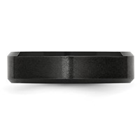 Chisel Black Ceramic Beveled Edge 6mm Brushed and Polished Band view 3