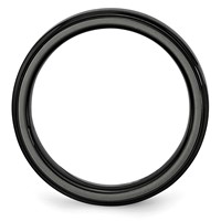 Chisel Black Ceramic Ridged Edge 6mm Brushed and Polished Band view 2