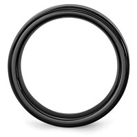 Chisel Black Ceramic Ridged Edge 8mm Brushed and Polished Band view 2