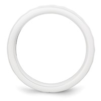 Chisel Ceramic White 4mm Faceted Polished Band view 2