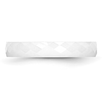 Chisel Ceramic White 4mm Faceted Polished Band view 3