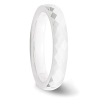 Chisel Ceramic White 4mm Faceted Polished Band view 4