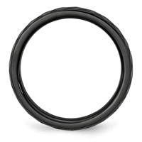 Chisel Ceramic Black 4mm Faceted Polished Band view 2
