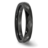 Chisel Ceramic Black 4mm Faceted Polished Band view 4